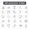 Reflexology line icons, signs, vector set, linear concept, outline illustration