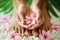 Reflexology treatments with hands and feet