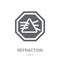 Refraction icon. Trendy Refraction logo concept on white background from Science collection