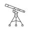 refractor planetarium line icon vector illustration