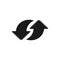 Refresh - black icon. Refresh button symbol. Refresh icon vector in trendy flat style