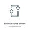 Refresh curve arrows outline vector icon. Thin line black refresh curve arrows icon, flat vector simple element illustration from