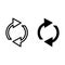 Refresh line and glyph icon. Rotation arrows vector illustration isolated on white. Recicle arrows outline style design