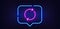 Refresh line icon. Rotation arrow sign. Neon light speech bubble. Vector