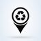 Refresh Map Marker. Location pointer Simple vector modern icon design illustration