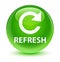 Refresh (rotate arrow icon) glassy green round button