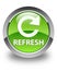 Refresh (rotate arrow icon) glossy green round button