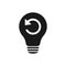 Refresh signs in light bulb icon. Lamp icon. Illustration