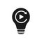 Refresh signs in light bulb icon. Lamp icon. Illustration