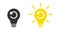 Refresh signs in light bulb icon. Lamp icons set. Illustration