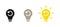 Refresh signs in light bulb icon. Lamp icons set. Illustration