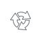 Refresh three arrow rotate thin line icon. Linear vector symbol