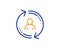 Refresh user info line icon. Update profile sign. Vector