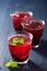 Refreshing blueberry drink with lime and mint