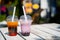 Refreshing Bubble Tea Duo on Rustic Table