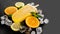 Refreshing Citrus Delights: Zesty Lemons and Vibrant Oranges Icecream AI-Generated Description
