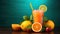 Refreshing Citrus Vitamin Juice with Fresh Fruits AI Generated