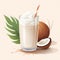 Refreshing Coconut Drink on Minimalistic Animated Background AI Generated