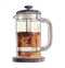 Refreshing coffee in a transparent french press