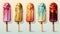 Refreshing colorful ice cream. AI generated