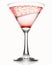 Refreshing Cosmopolitan cocktail drink served in a glass on a pure white background. Generative AI.