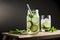 A refreshing cucumber and mint infused water. Generative AI
