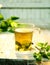 Refreshing cup of healthy nettle tea