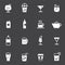 Refreshing drinks icons collection illustration