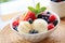 Refreshing Fruit and Berry Ice Cream - Irresistible Summer Dessert with Freshness and Flavor.