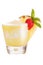 A refreshing fruit cocktail. Refreshing pineapple drink, decorated with a slice of pineapple and mint