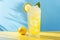 Refreshing Glass of Lemonade and Fresh Lemon, Quench your thirst with a revitalizing lemon ice refresher, a perfect summer drink