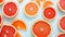 Refreshing Grapefruit Bliss: Top View Photo of Juicy Citrus Slices