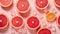 Refreshing Grapefruit Bliss: Top View Photo of Juicy Citrus Slices