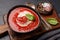 Refreshing homemade tomato gazpacho soup