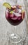 Refreshing ice cold fruit filled red sangria