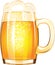 Refreshing Lager Beer in a Frothy Mug - Transparent Background, Hand draw Clipart style