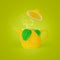 Refreshing Lemon Tea. Tea concept with lemon teapot, tea leaves and steam. Tea time concept