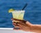 Refreshing margarita on the water