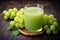 Refreshing Minimal Style Green Grape Juice in Glass AI Generated