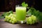 Refreshing Minimal Style Green Grape Juice in Glass AI Generated