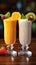 Refreshing pair Vibrant and tempting, two smoothie cocktails showcased