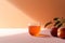 Refreshing Peach Tea on Minimal Tabletop AI Generated