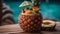 Refreshing pina colada in a coconut, perfect for summer vacations generated by AI