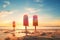 Refreshing Popsicles beach sunny day. Generate Ai