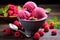 Refreshing Raspberry ice cream. Generate Ai