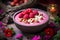 Refreshing Raspberry smoothie bowl. Generate AI