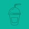 Refreshing soda drink color linear icon
