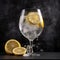 Refreshing Sparkling Water with Lemon Wedges in Glass