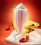 Refreshing Strawberry Banana Milkshake