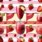 A refreshing strawberry banana smoothie with a strawberry and banana slice2